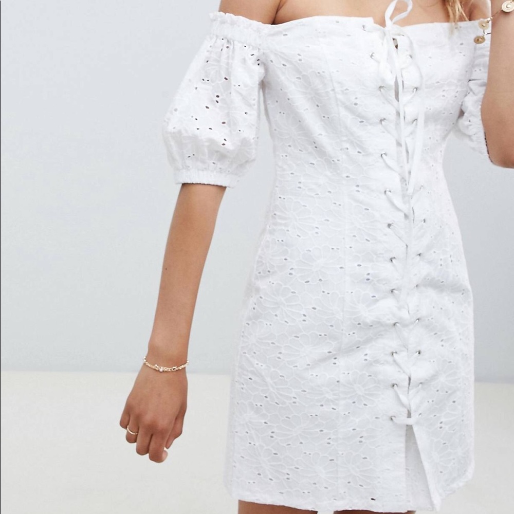 ASOS White Off Shoulder Dress